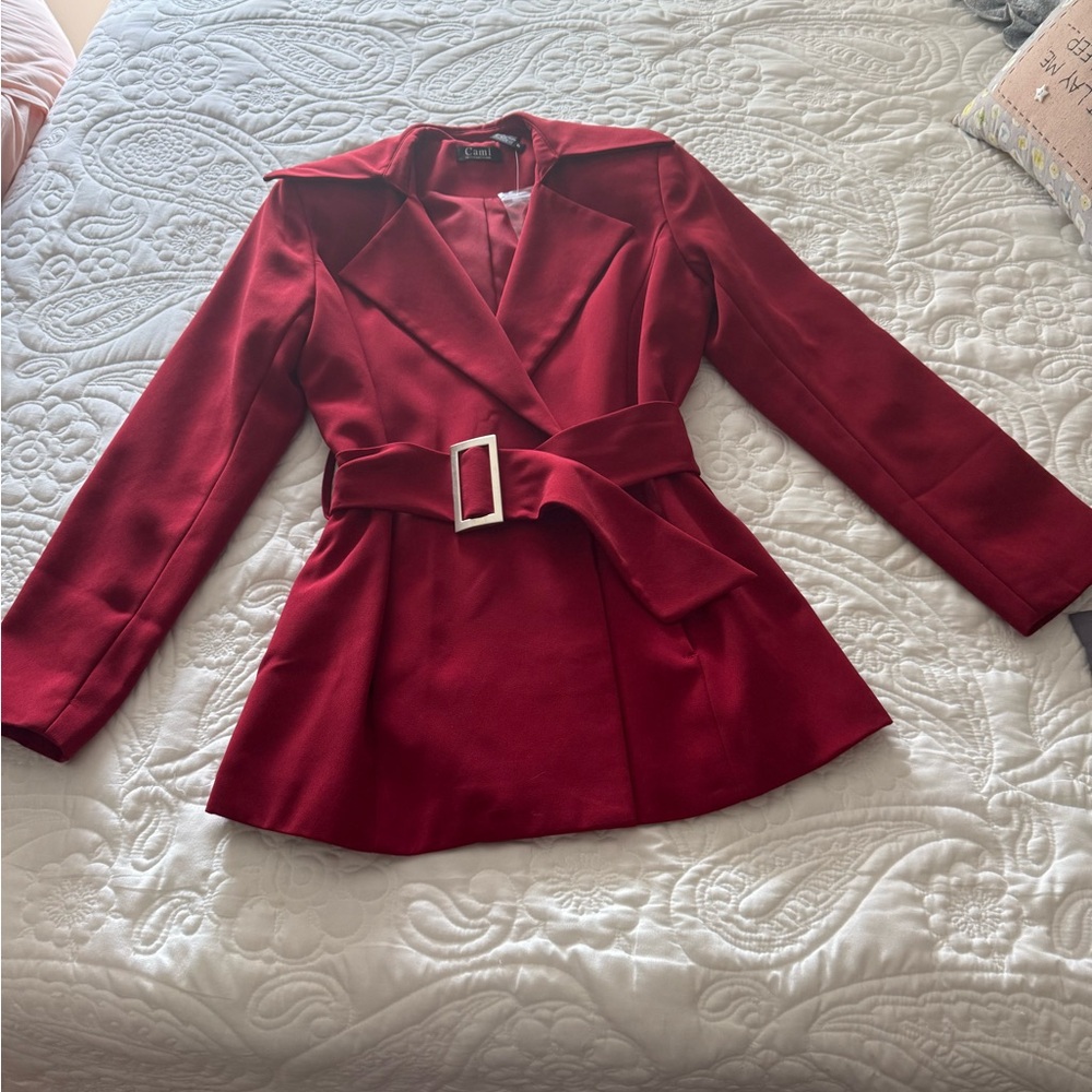 Cami NYC Red Belted Blazer Jacket